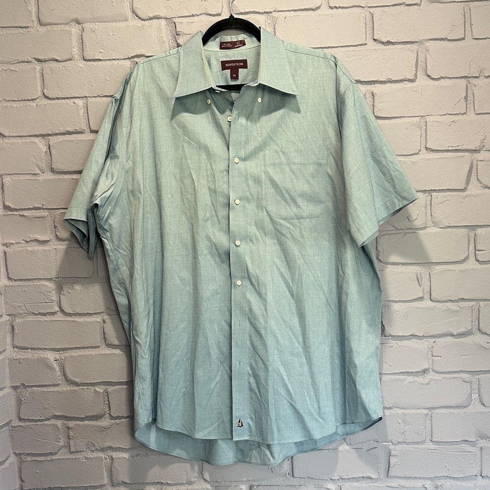 NWOT Nordstrom Light Blue Men's Casual Button-Down Shirt size 17 1/2